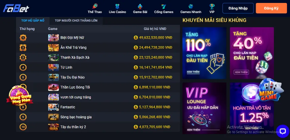Chương trình VIP 89win casino
